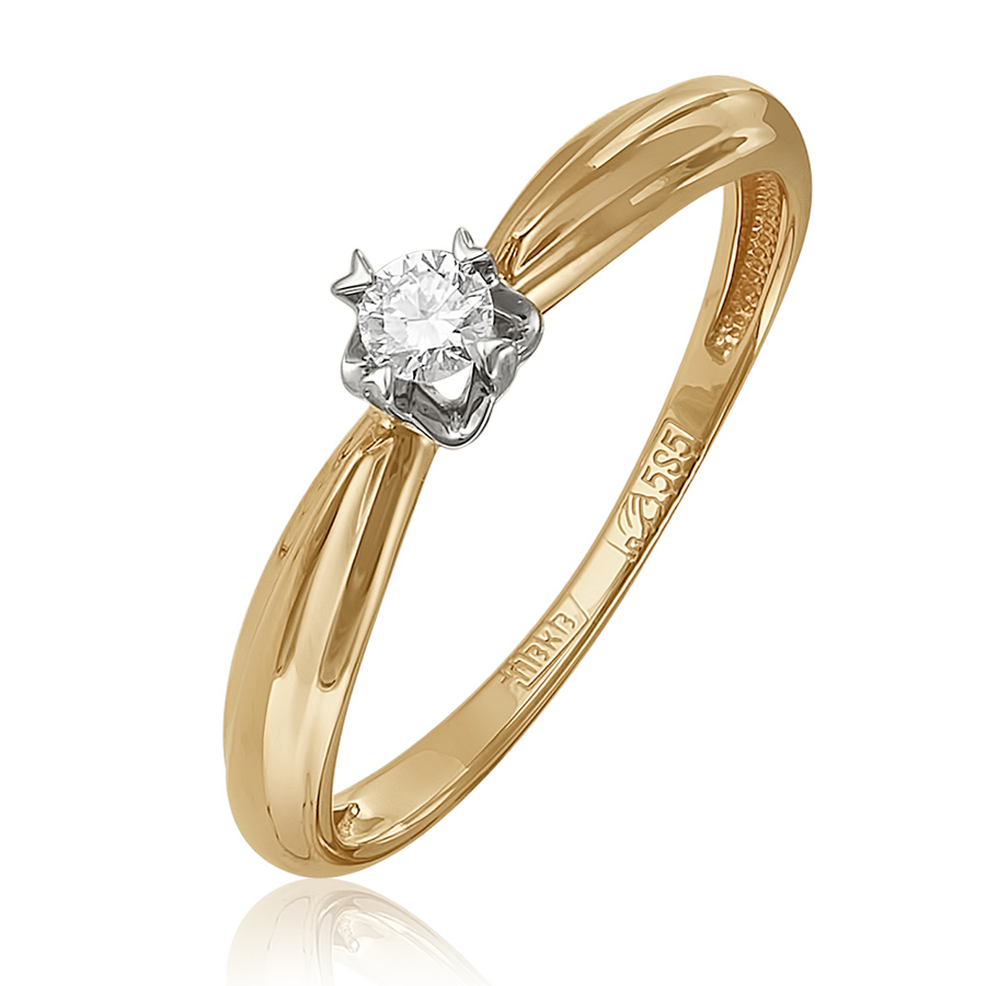 Кольцо, золото, бриллиант, 1-11-0628-101